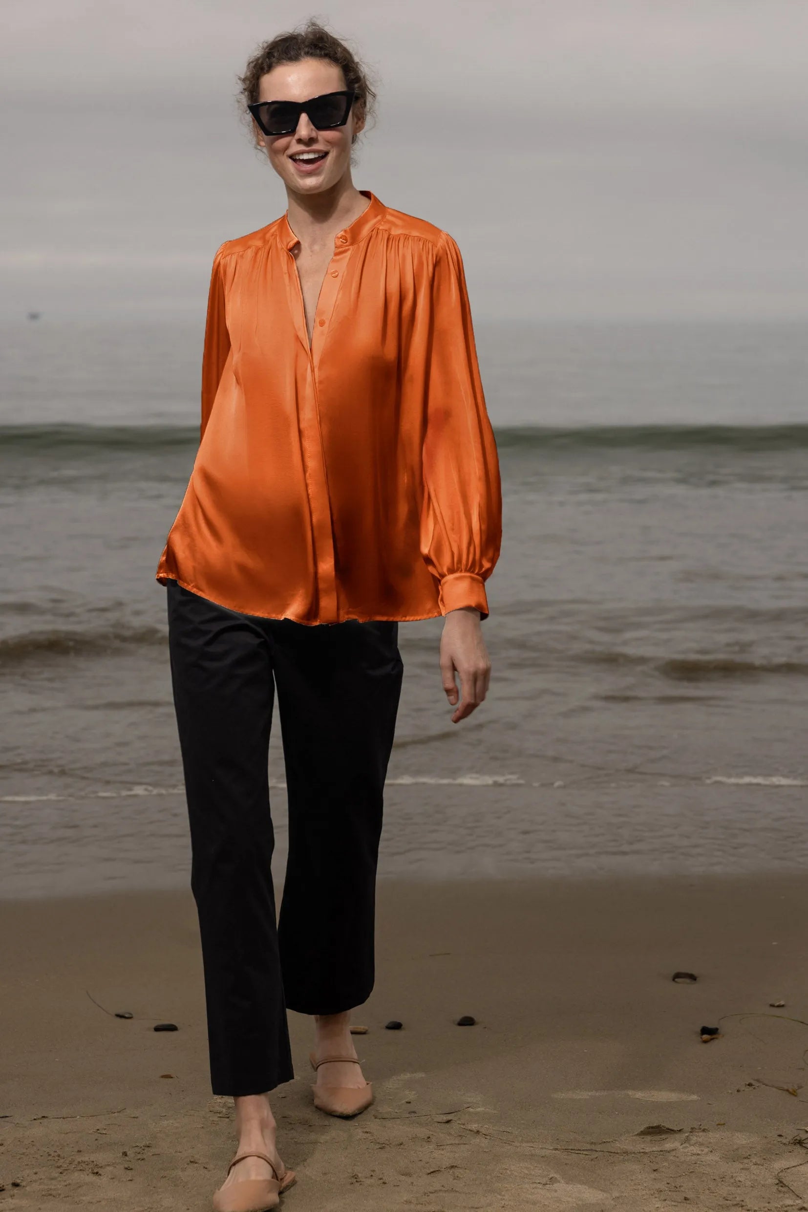 Farah Blouse - Flame - Heidi Merrick