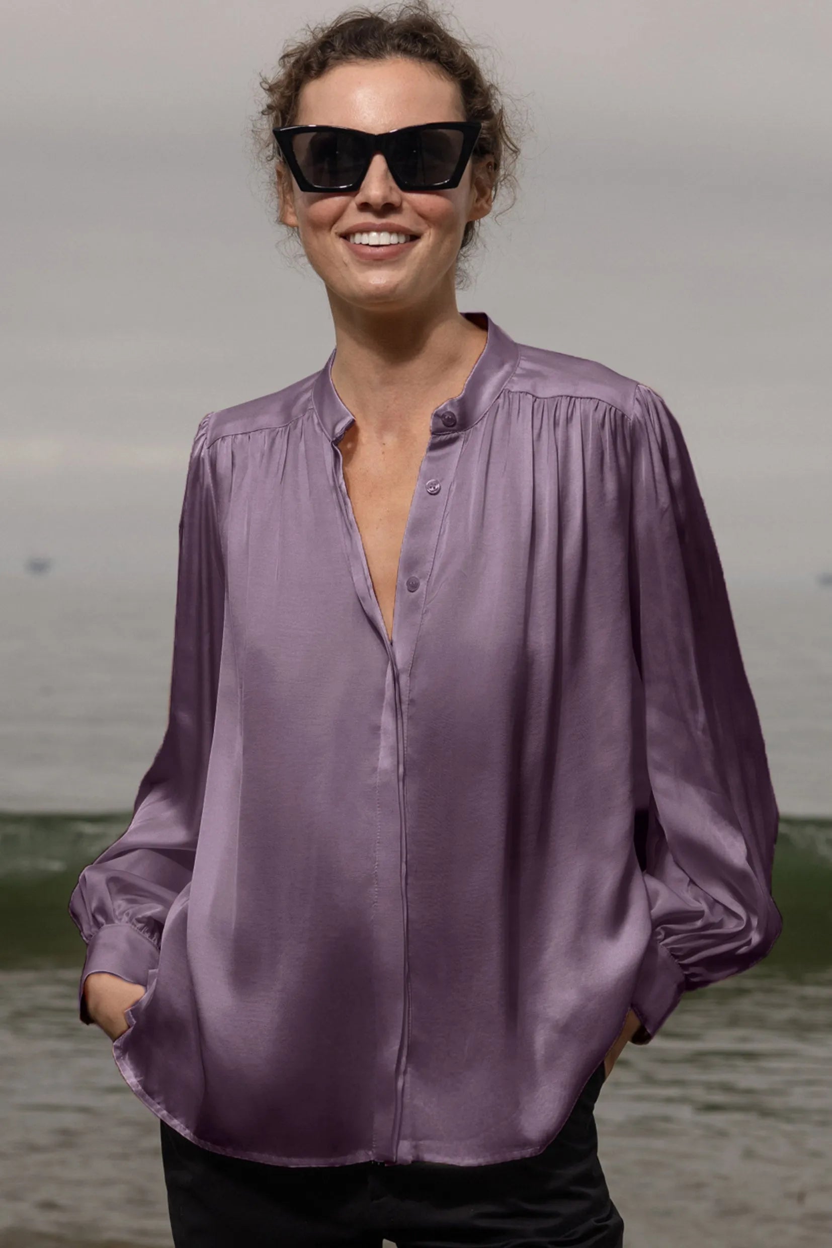 Farah Blouse - Lavender - Heidi Merrick