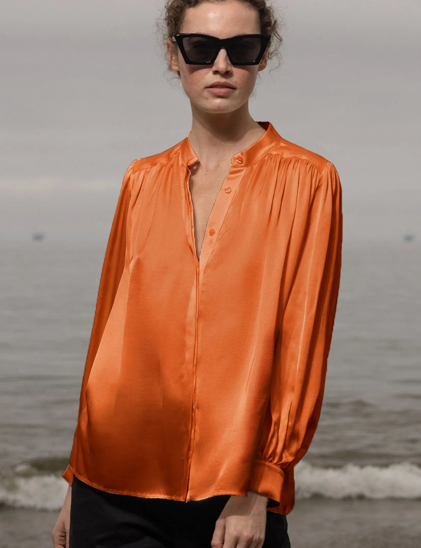 Farah Blouse - Flame - Heidi Merrick