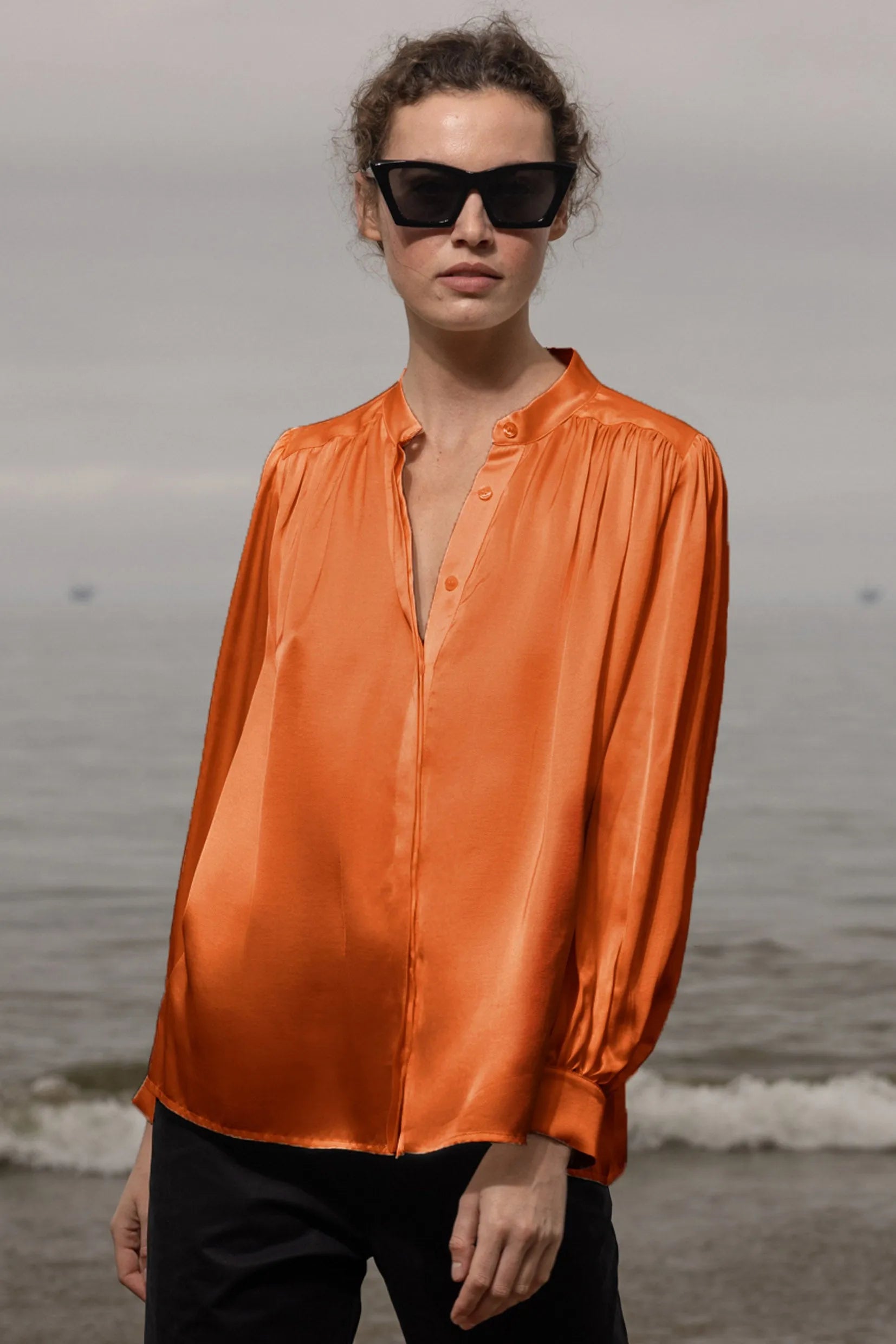 Farah Blouse - Flame - Heidi Merrick