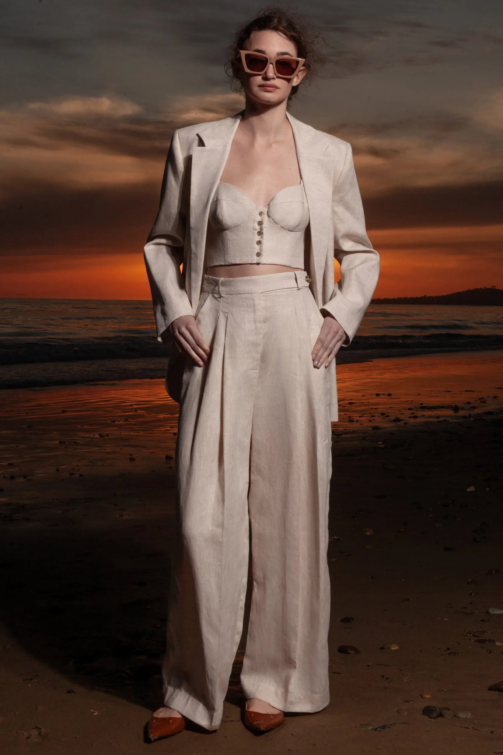 Charlie Top - Natural Linen - Heidi Merrick