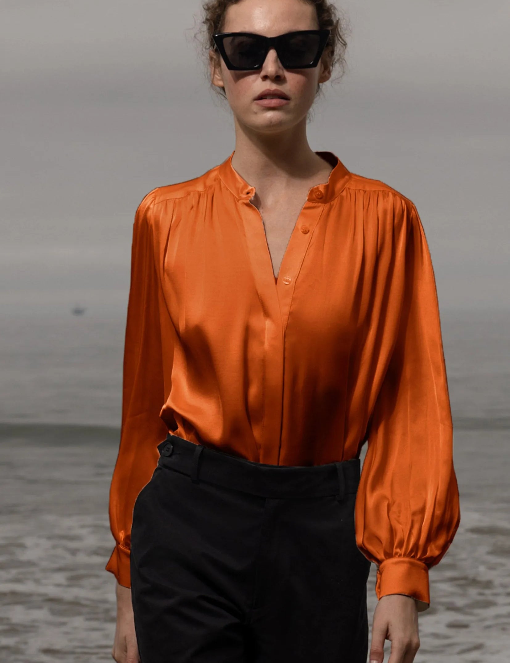 Farah Blouse - Flame - Heidi Merrick