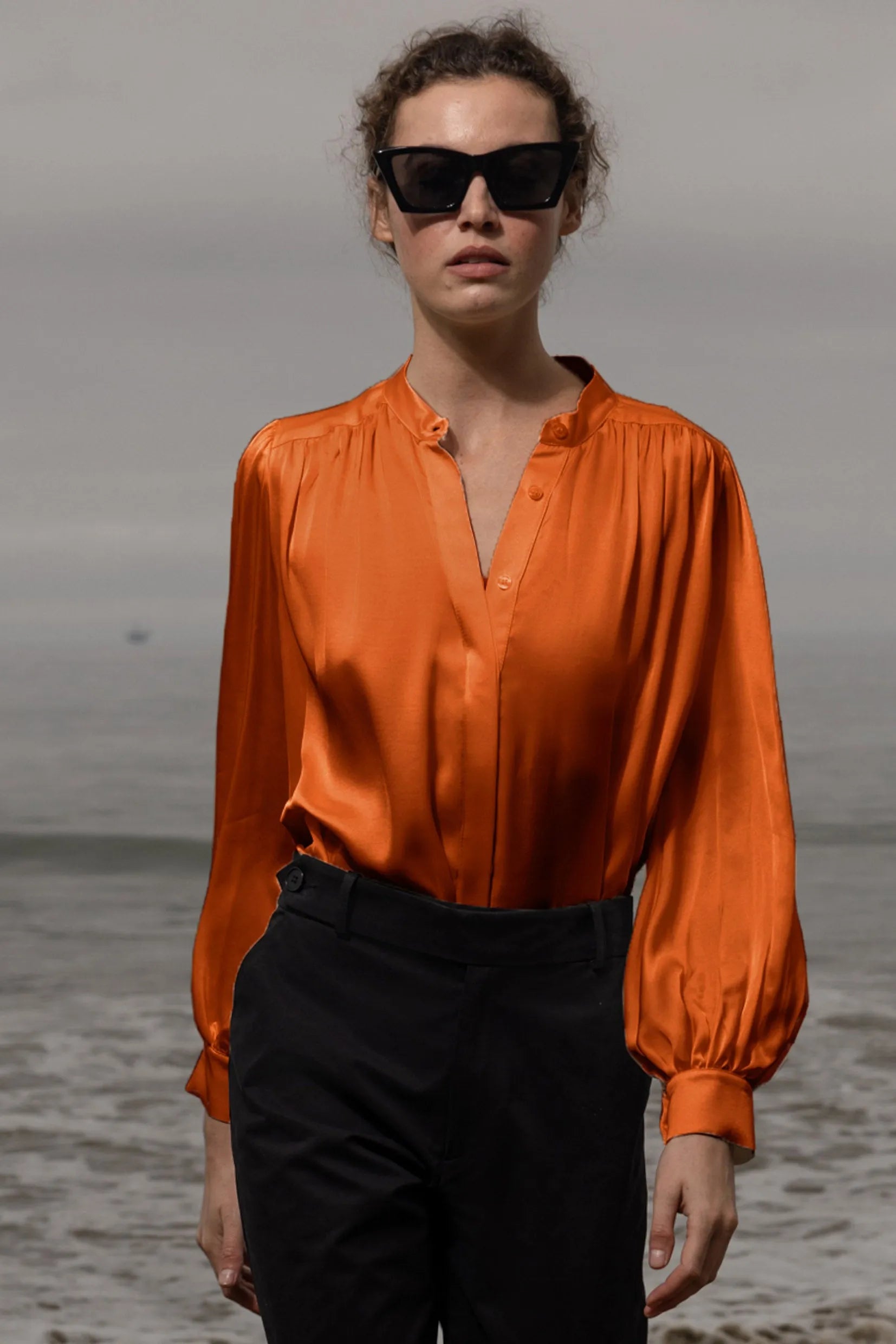 Farah Blouse - Flame - Heidi Merrick