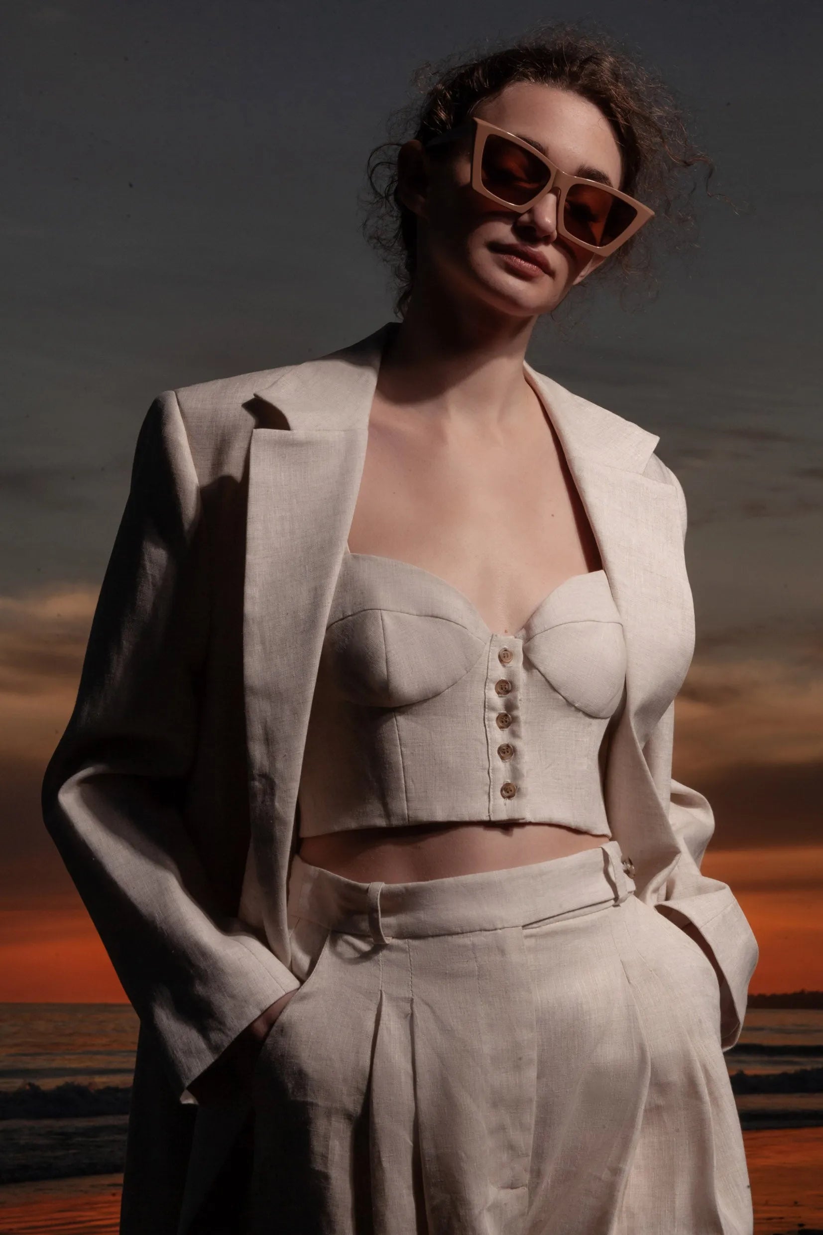 Wallace Blazer - Natural Linen - Heidi Merrick