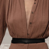 Barcelona Dress - Sable Gauze - Heidi Merrick