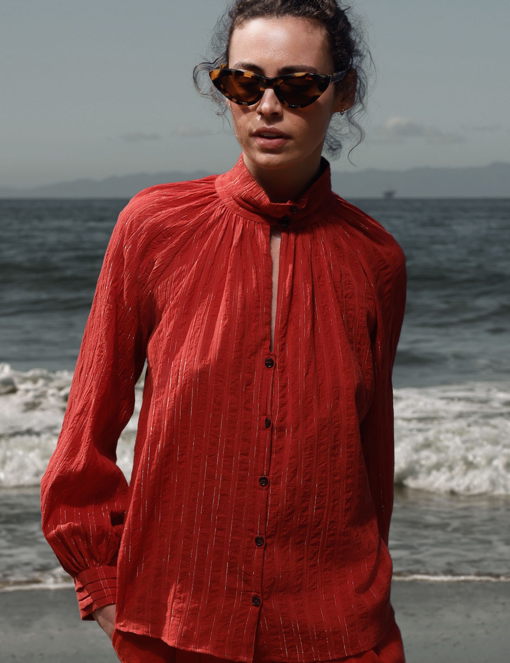 Stallion Top - Cotton Lurex Gauze - Heidi Merrick