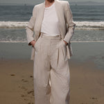 Zelda Blazer - Cream Ticking Stripe - Heidi Merrick