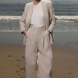 Zelda Blazer - Cream Ticking Stripe - Heidi Merrick