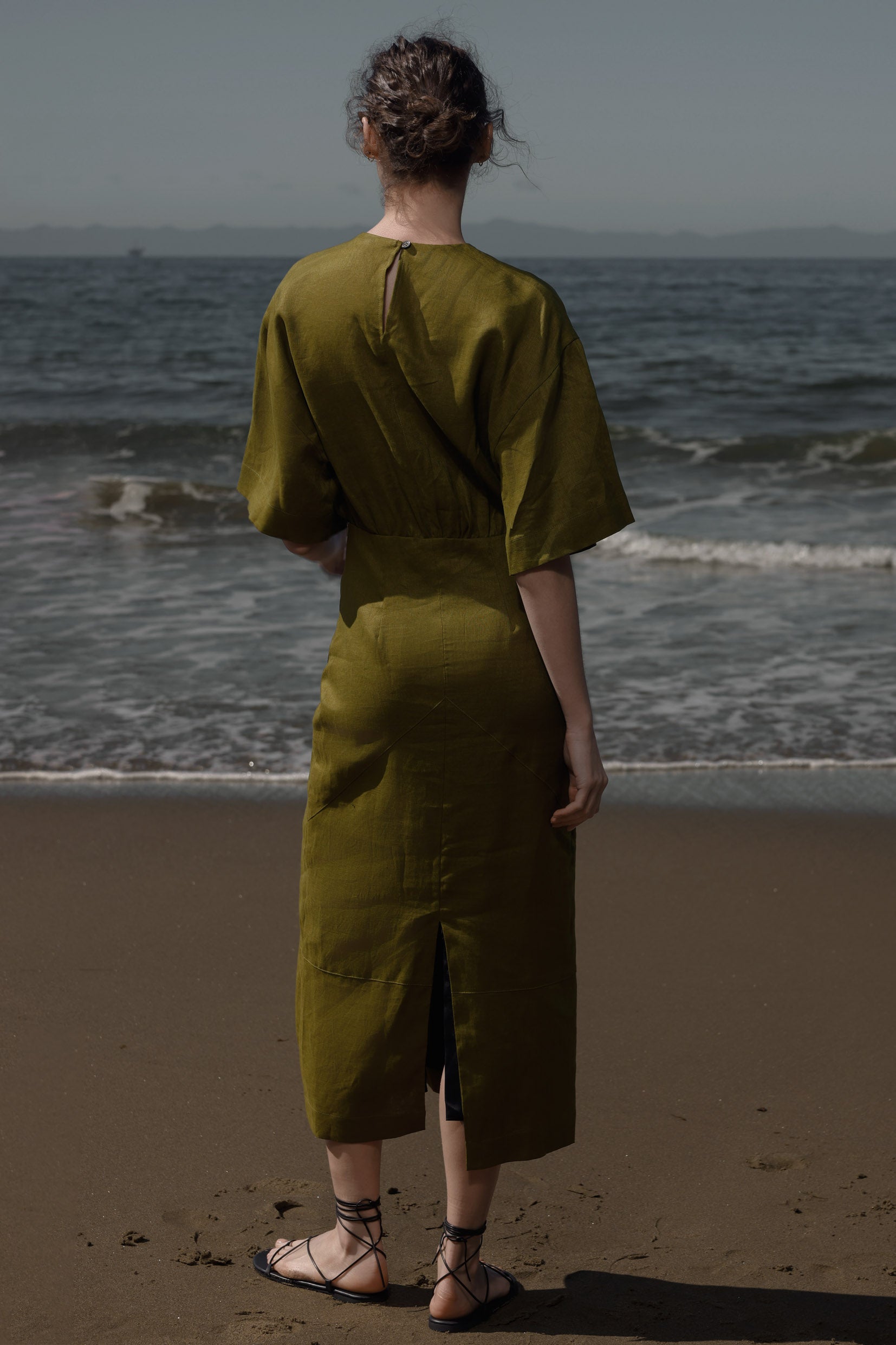 Fauna Dress - Black Linen - Heidi Merrick