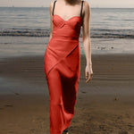 Gia Dress - Vermilion Linen - Heidi Merrick