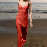 Gia Dress - Vermilion Linen - Heidi Merrick