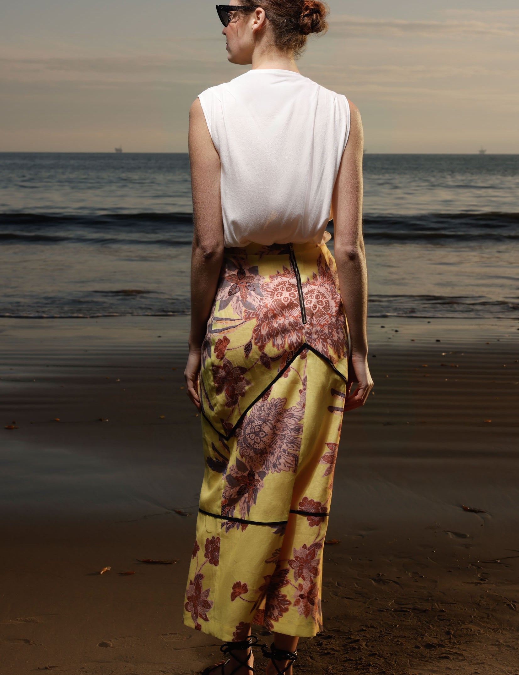 Geometry Skirt - Yellow Batik - Heidi Merrick