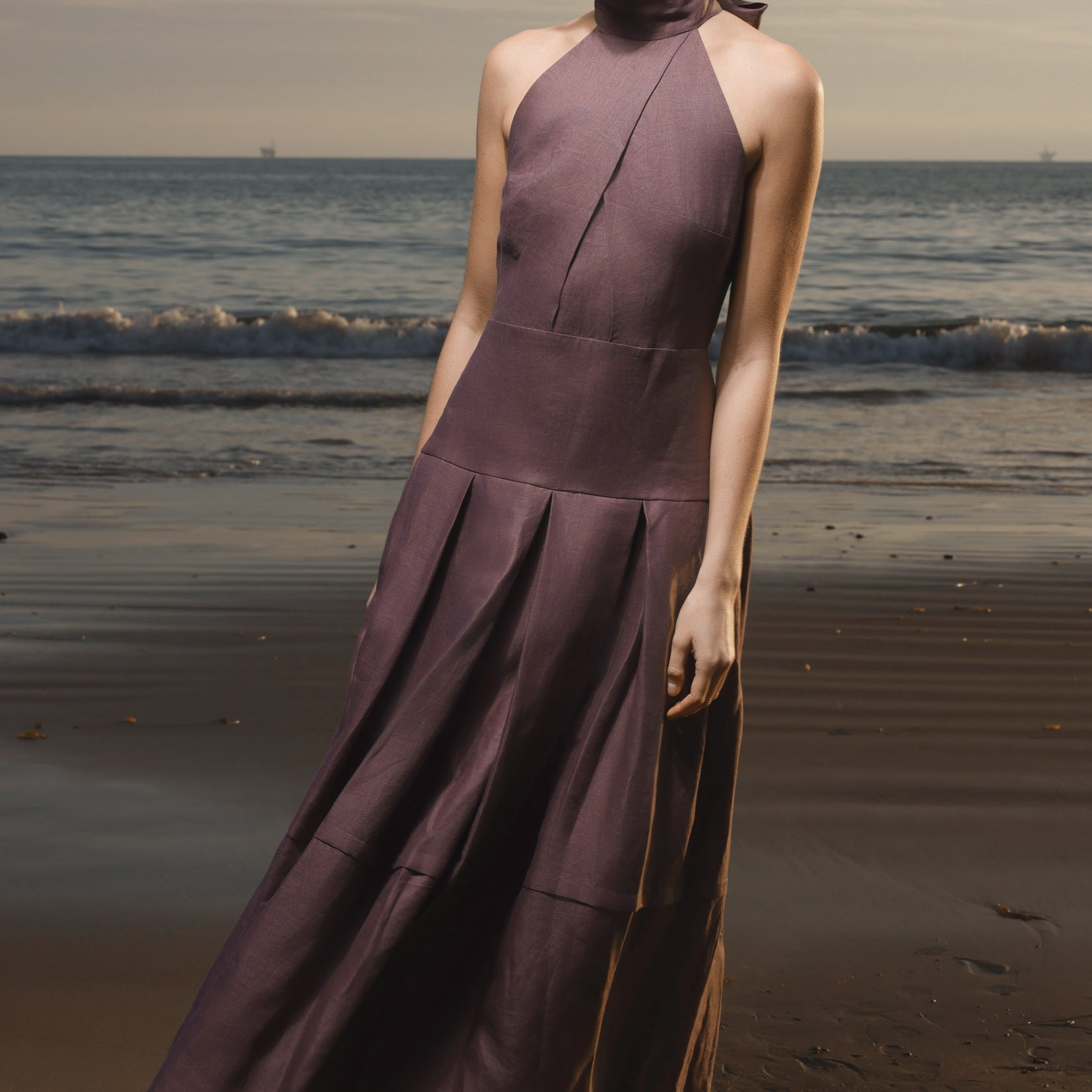 Nysa Dress - Lavender Linen - Heidi Merrick