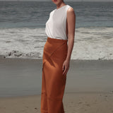 Geometry Skirt - Golden Brown Silk Noil