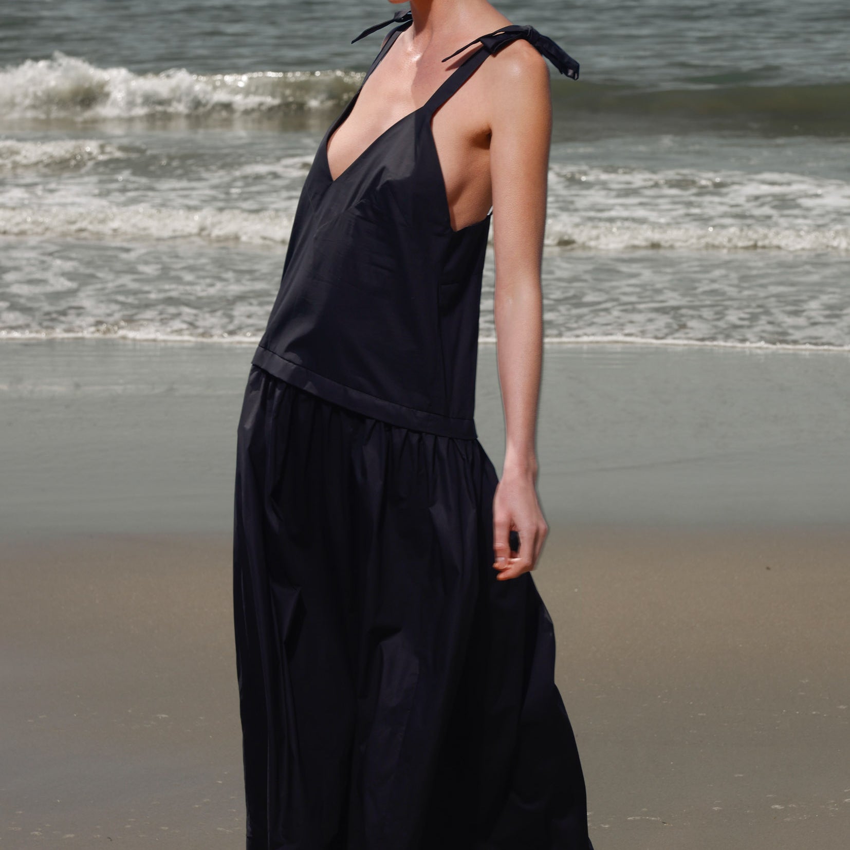 Ballerine Dress - Black Shirting - Heidi Merrick