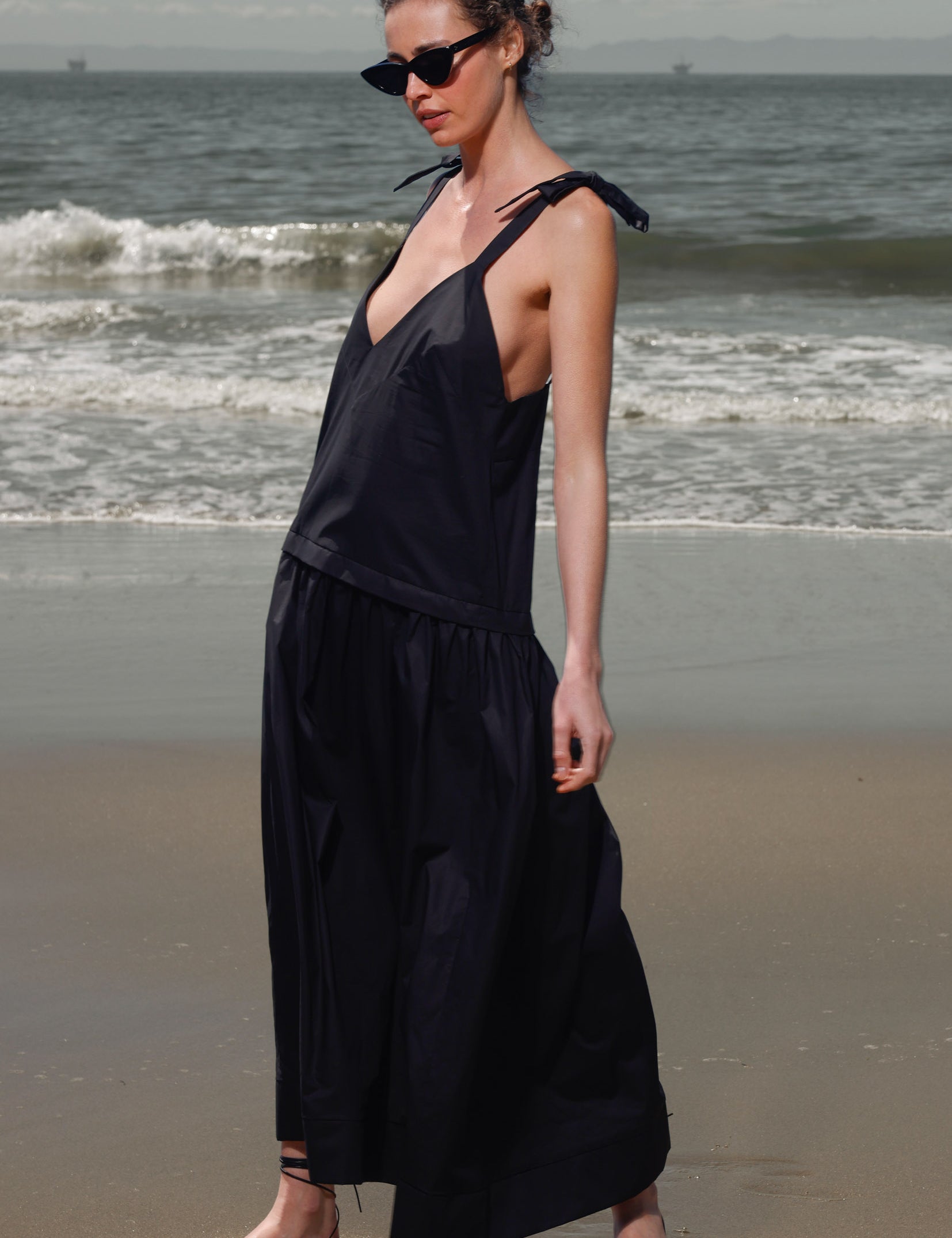 Ballerine Dress - Black Shirting - Heidi Merrick