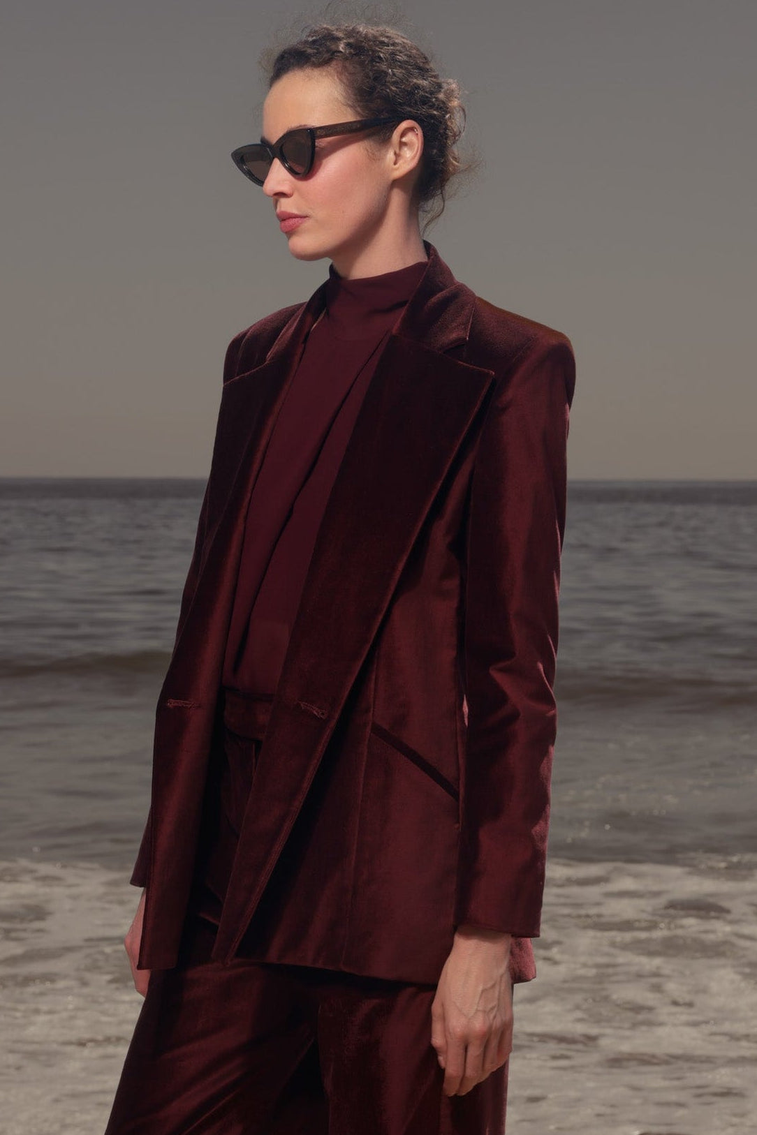 Mars Blazer - Burgundy Velvet - Heidi Merrick