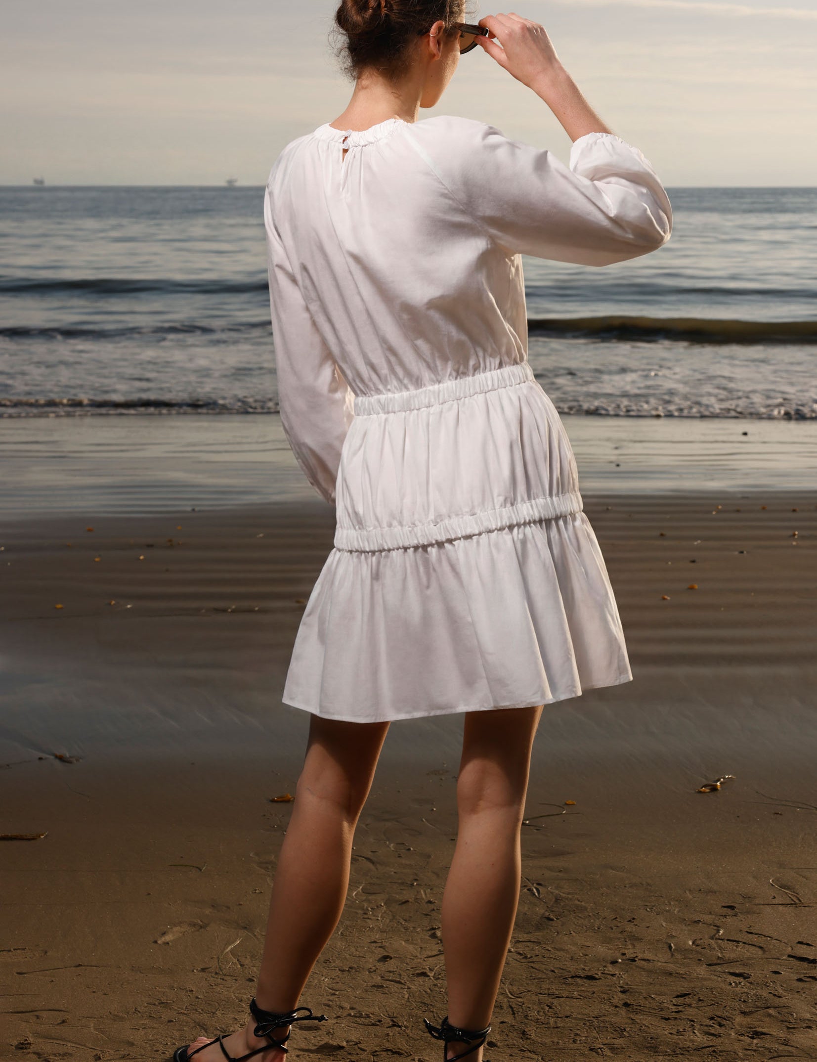 Brooke Dress - White Shirting - Heidi Merrick