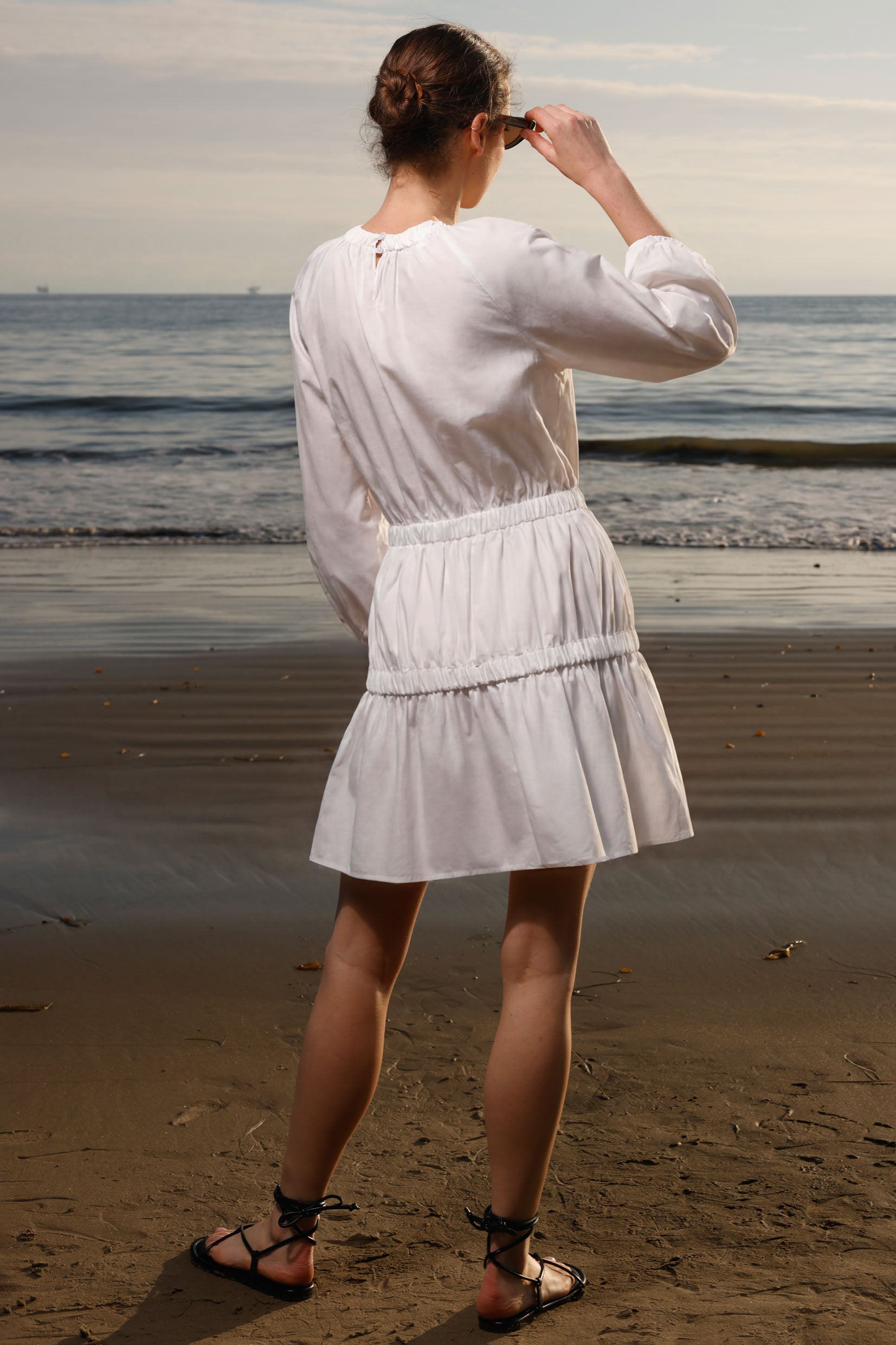 Brooke Dress - White Shirting - Heidi Merrick