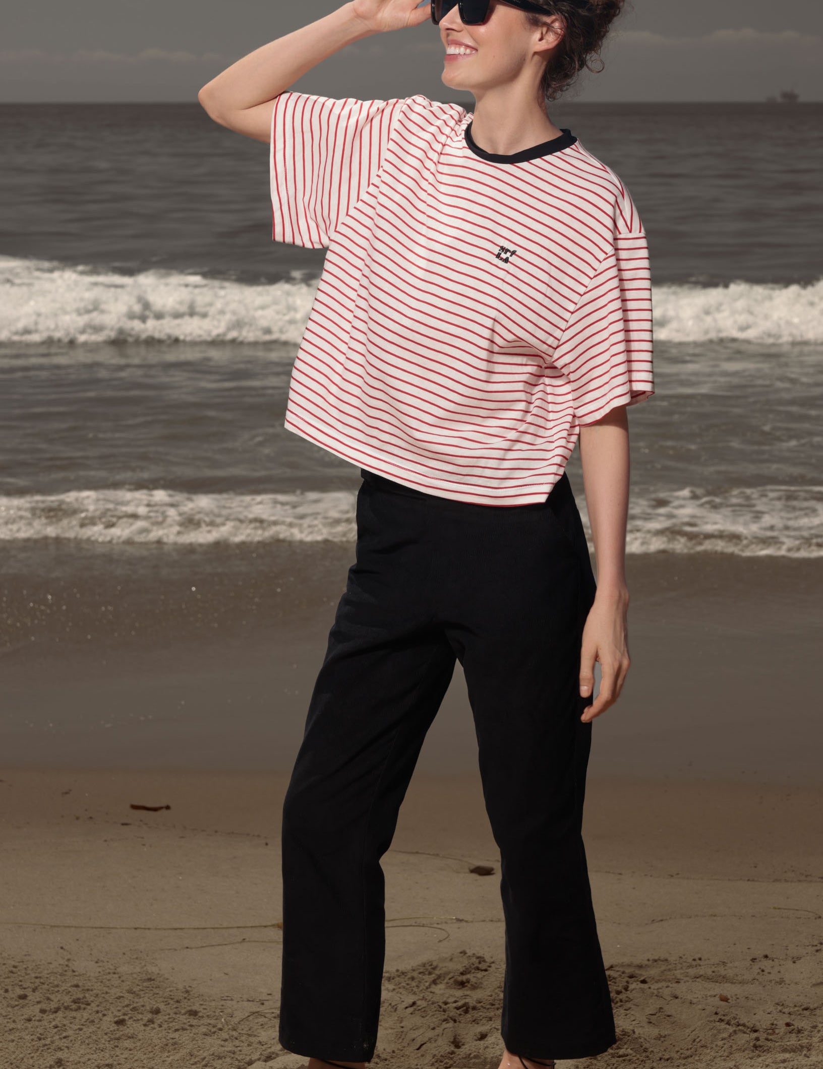 SRF LA Sailor Tee - White & Red Stripes
