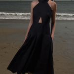 Ginger Dress - Noir Silk & Hemp - Heidi Merrick