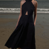 Ginger Dress - Noir Silk & Hemp - Heidi Merrick