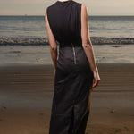 Geometry Skirt - Black Linen - Heidi Merrick