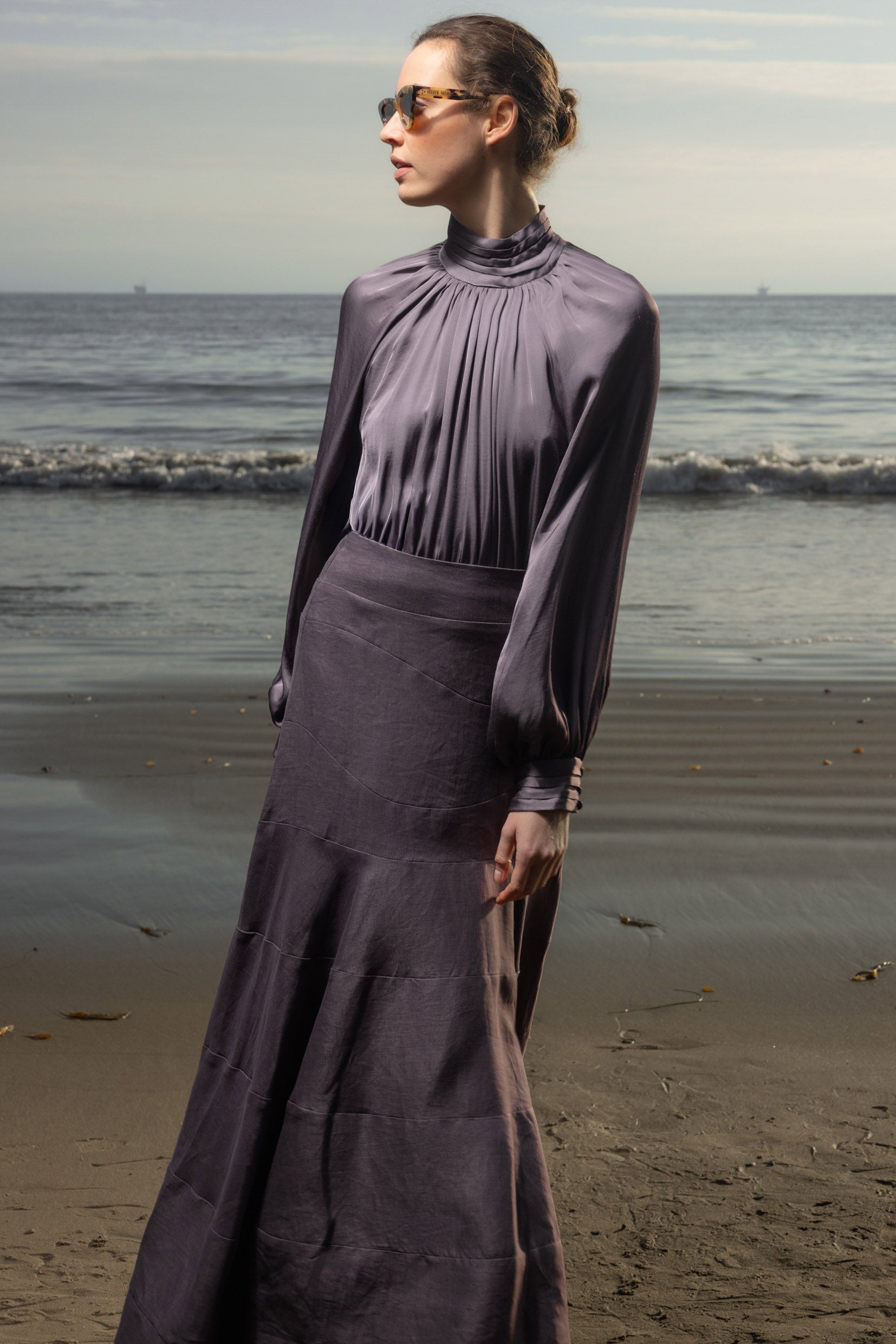 Gale Skirt - Lavender Linen - Heidi Merrick