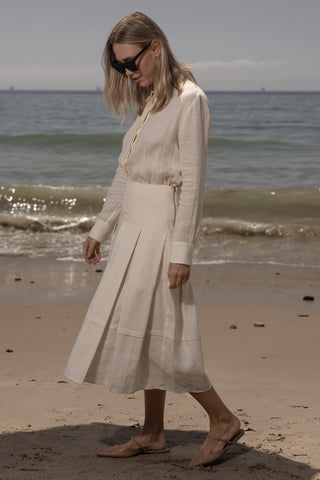 Contessa Skirt - Ivory Silk & Hemp