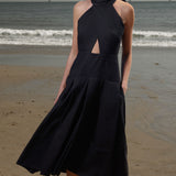 Ginger Dress - Noir Silk & Hemp - Heidi Merrick
