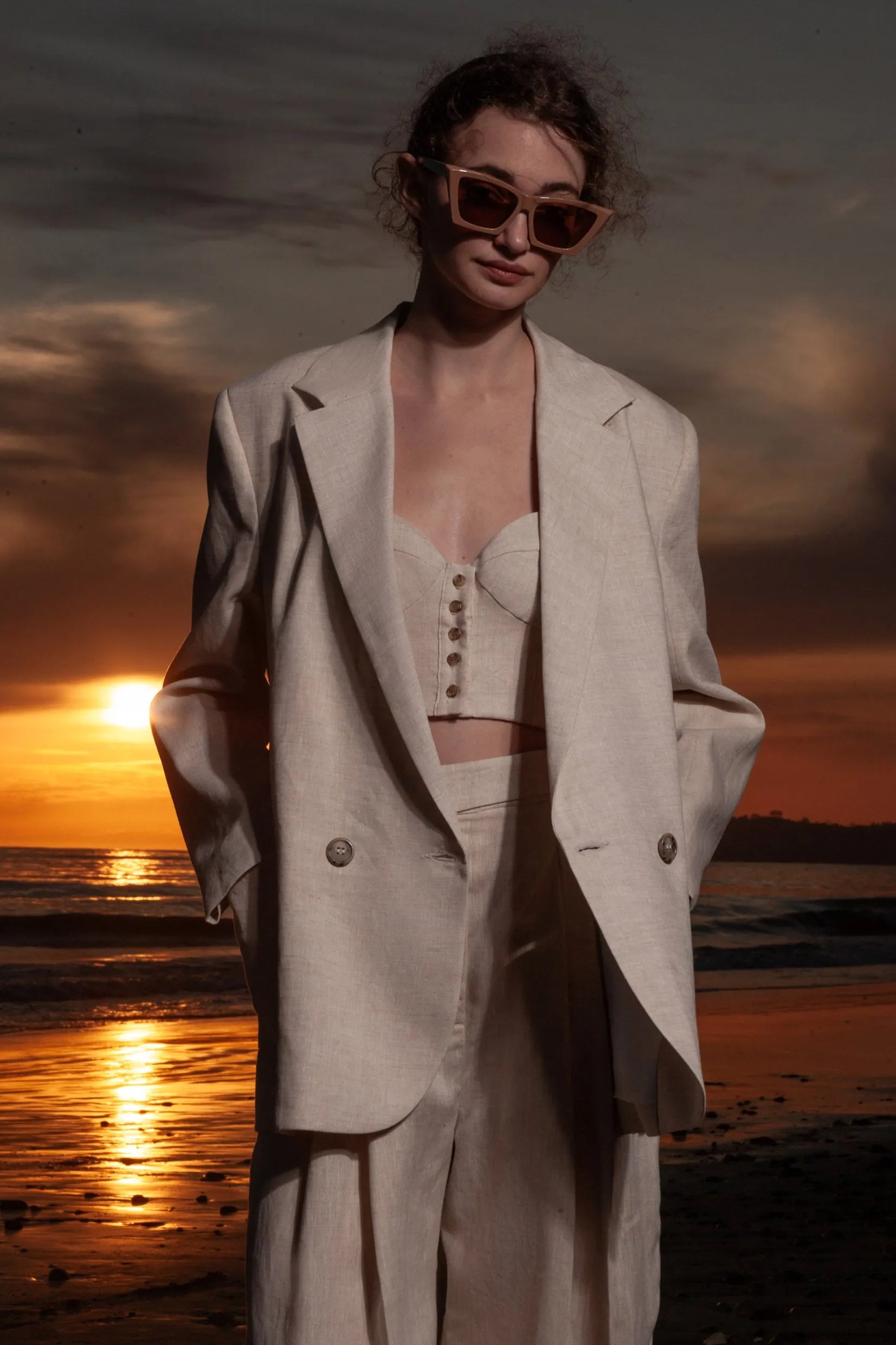 Wallace Blazer - Natural Linen - Heidi Merrick