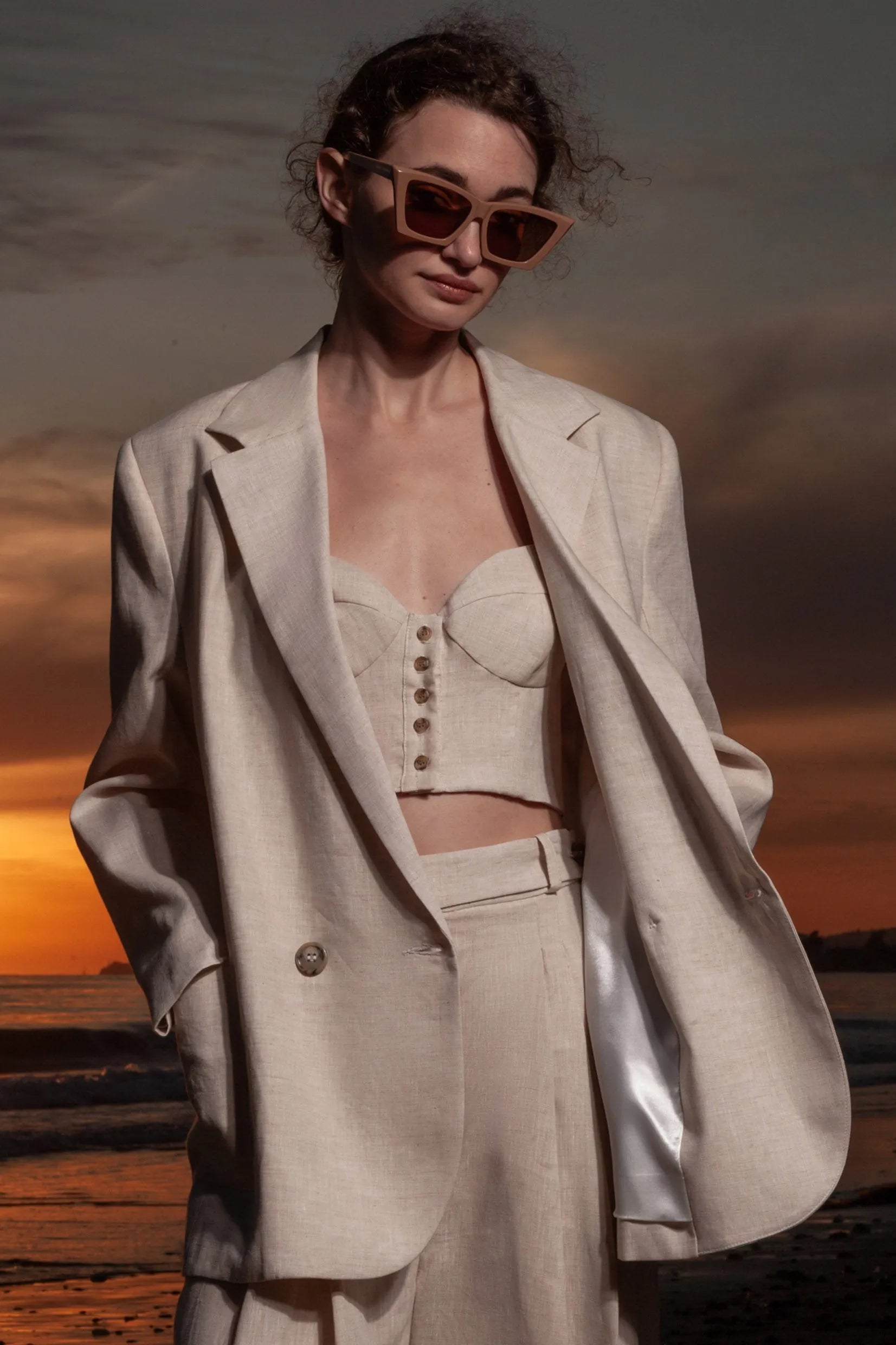 Wallace Blazer - Natural Linen - Heidi Merrick