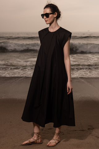 Alice Dress - Black Shirting - Heidi Merrick