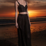Charlie Top - Black Linen - Heidi Merrick