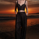 Chaplin Pant - Black Linen - Heidi Merrick