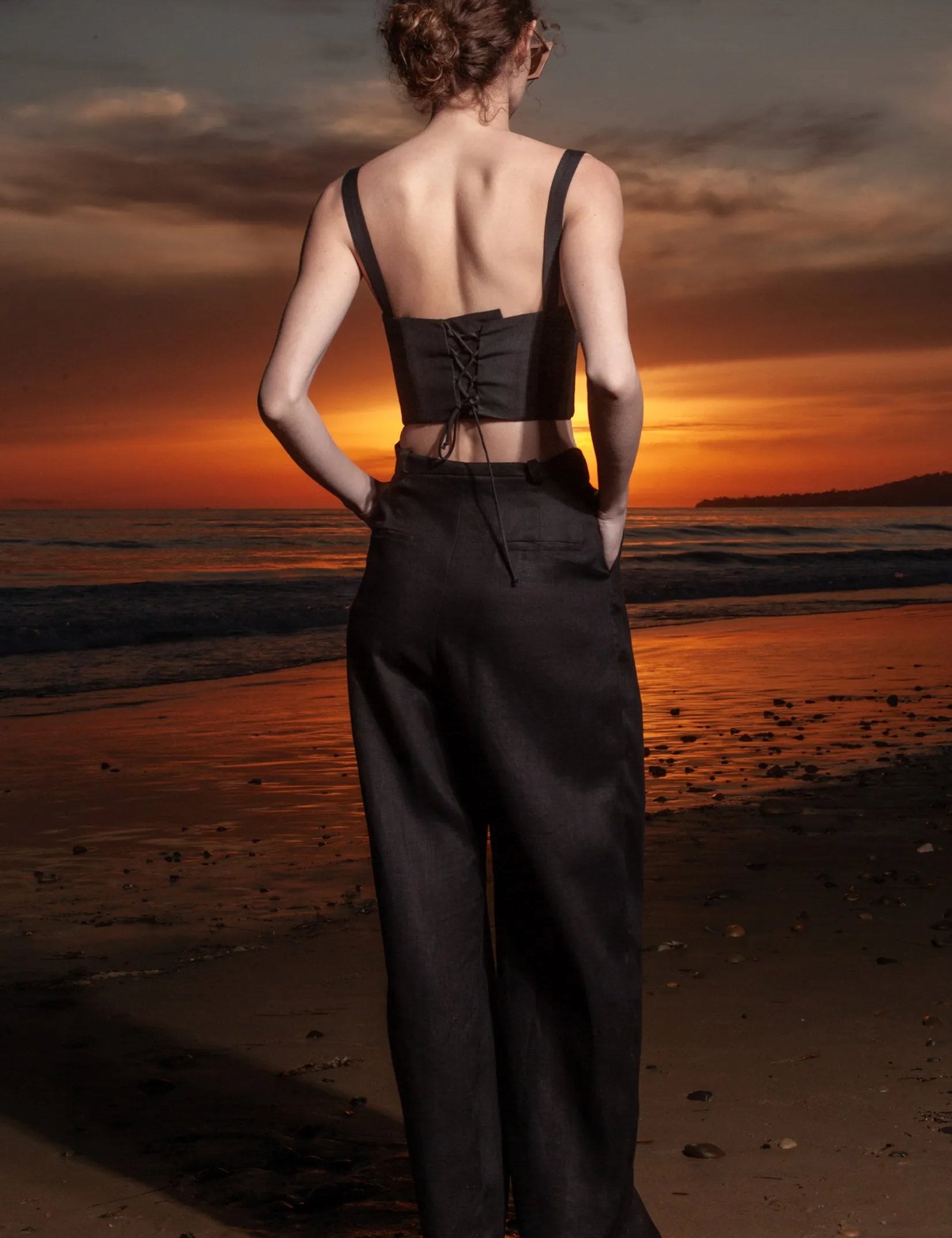 Chaplin Pant - Black Linen - Heidi Merrick