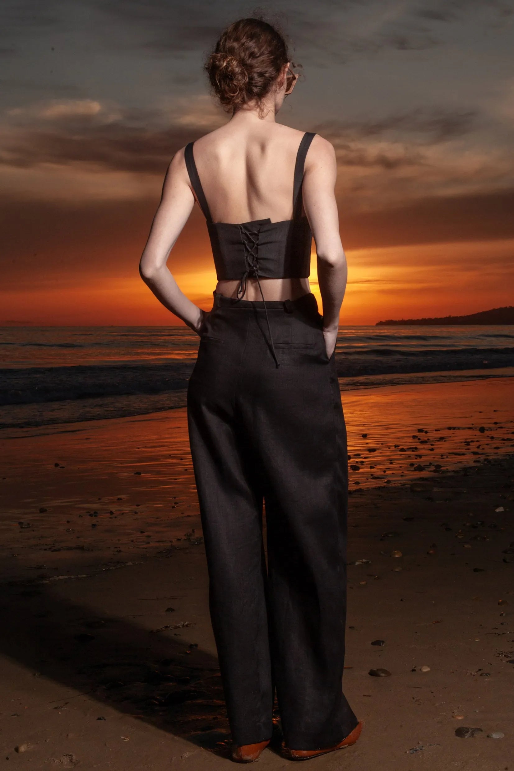 Chaplin Pant - Black Linen - Heidi Merrick