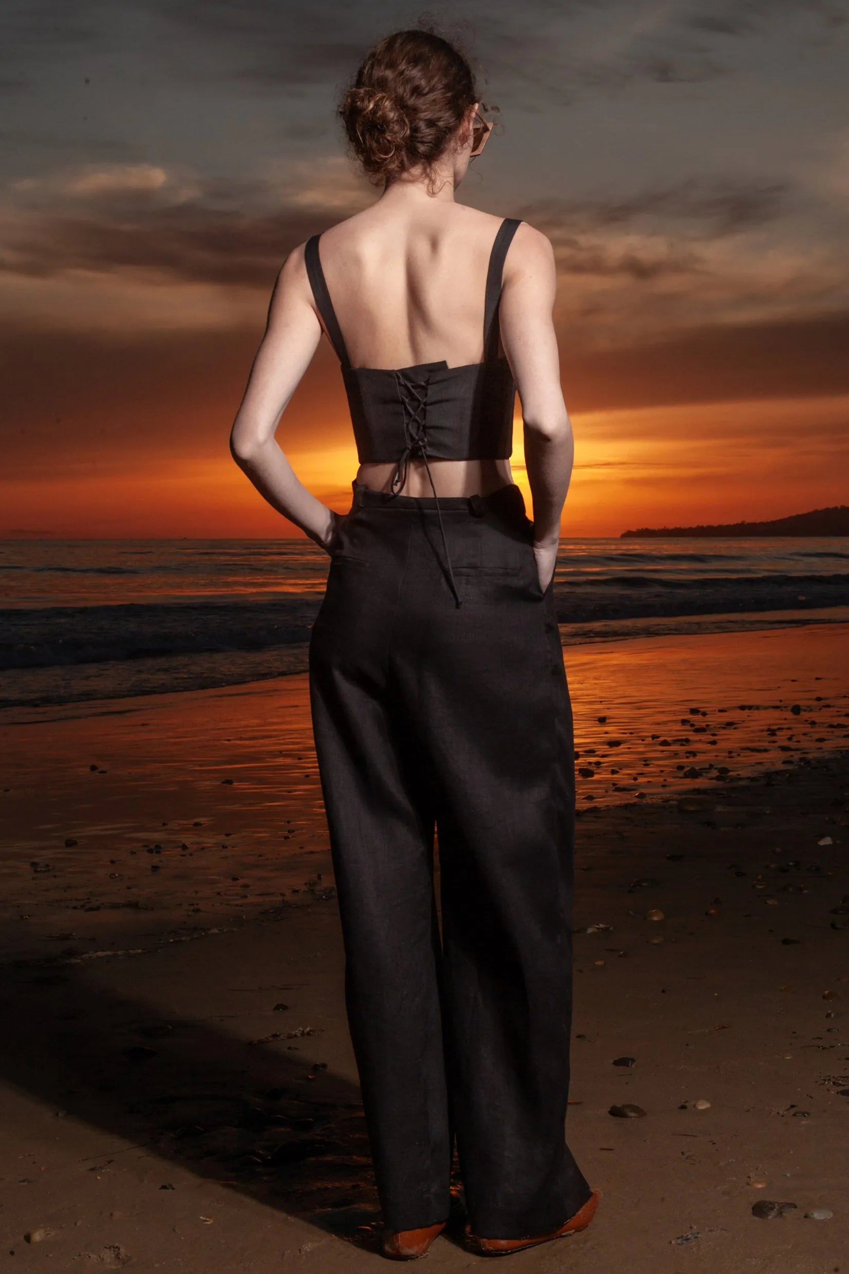 Chaplin Pant - Black Linen - Heidi Merrick