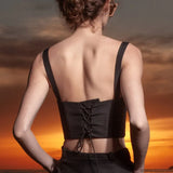 Charlie Top - Black Linen - Heidi Merrick