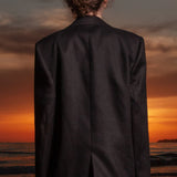 Wallace Blazer - Black Linen - Heidi Merrick