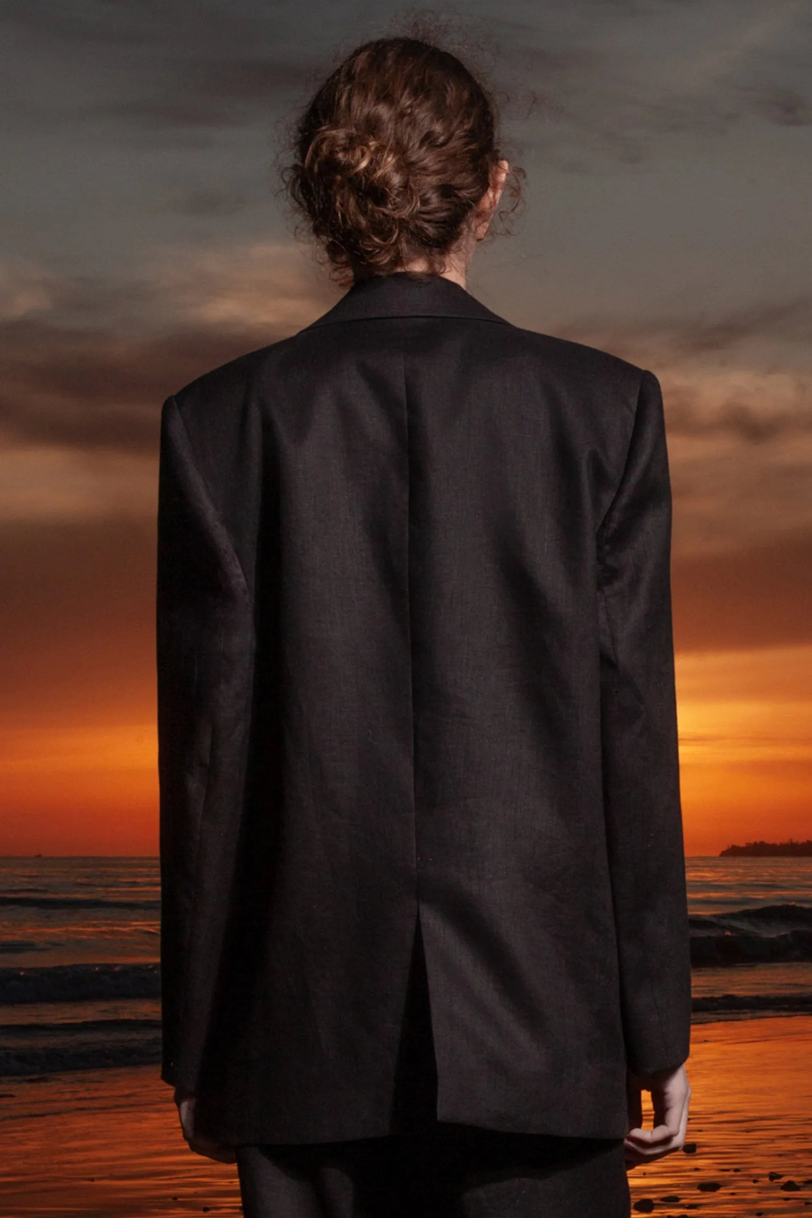 Wallace Blazer - Black Linen - Heidi Merrick