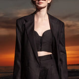 Wallace Blazer - Black Linen - Heidi Merrick