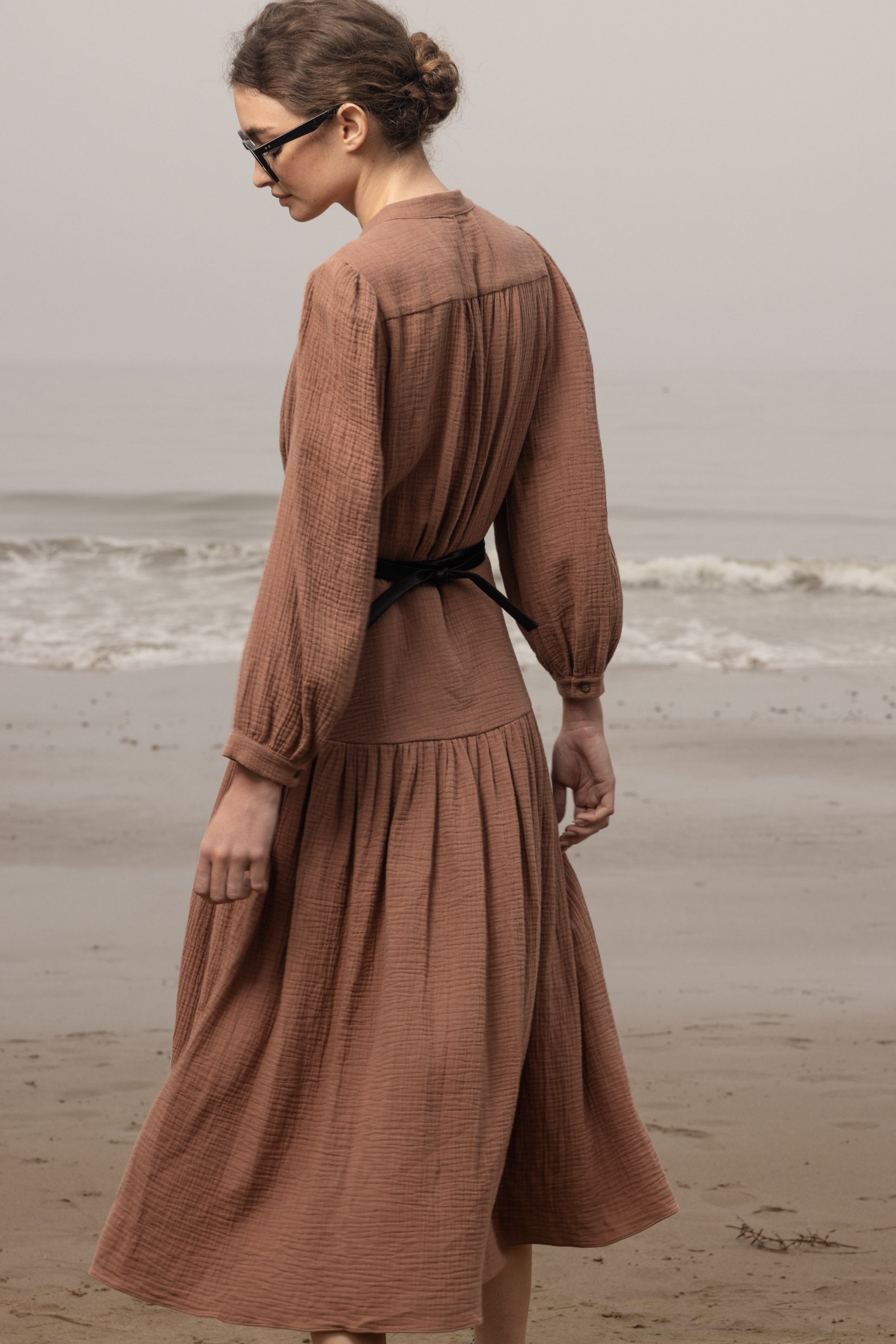 Barcelona Dress - Sable Gauze - Heidi Merrick