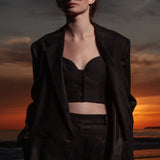 Wallace Blazer - Black Linen - Heidi Merrick