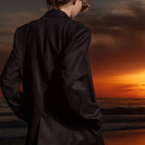 Wallace Blazer - Black Linen - Heidi Merrick