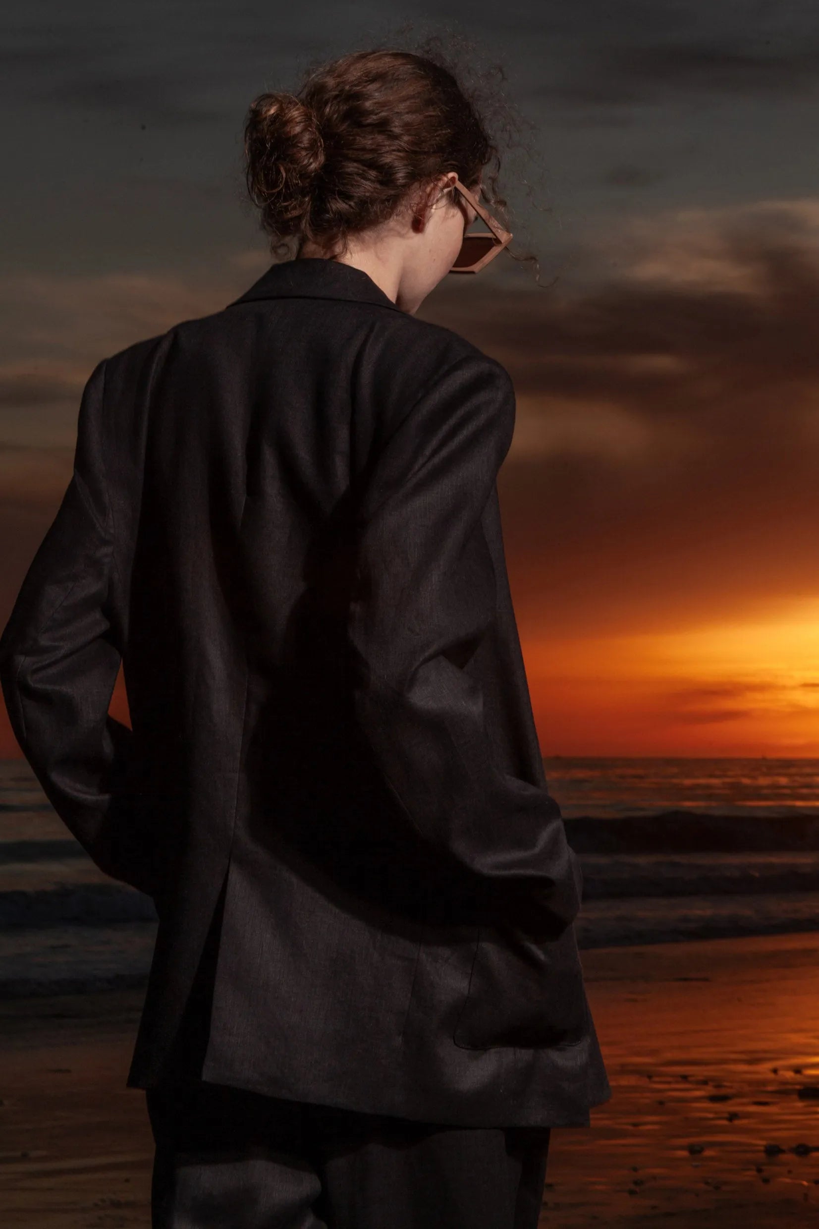 Wallace Blazer - Black Linen - Heidi Merrick