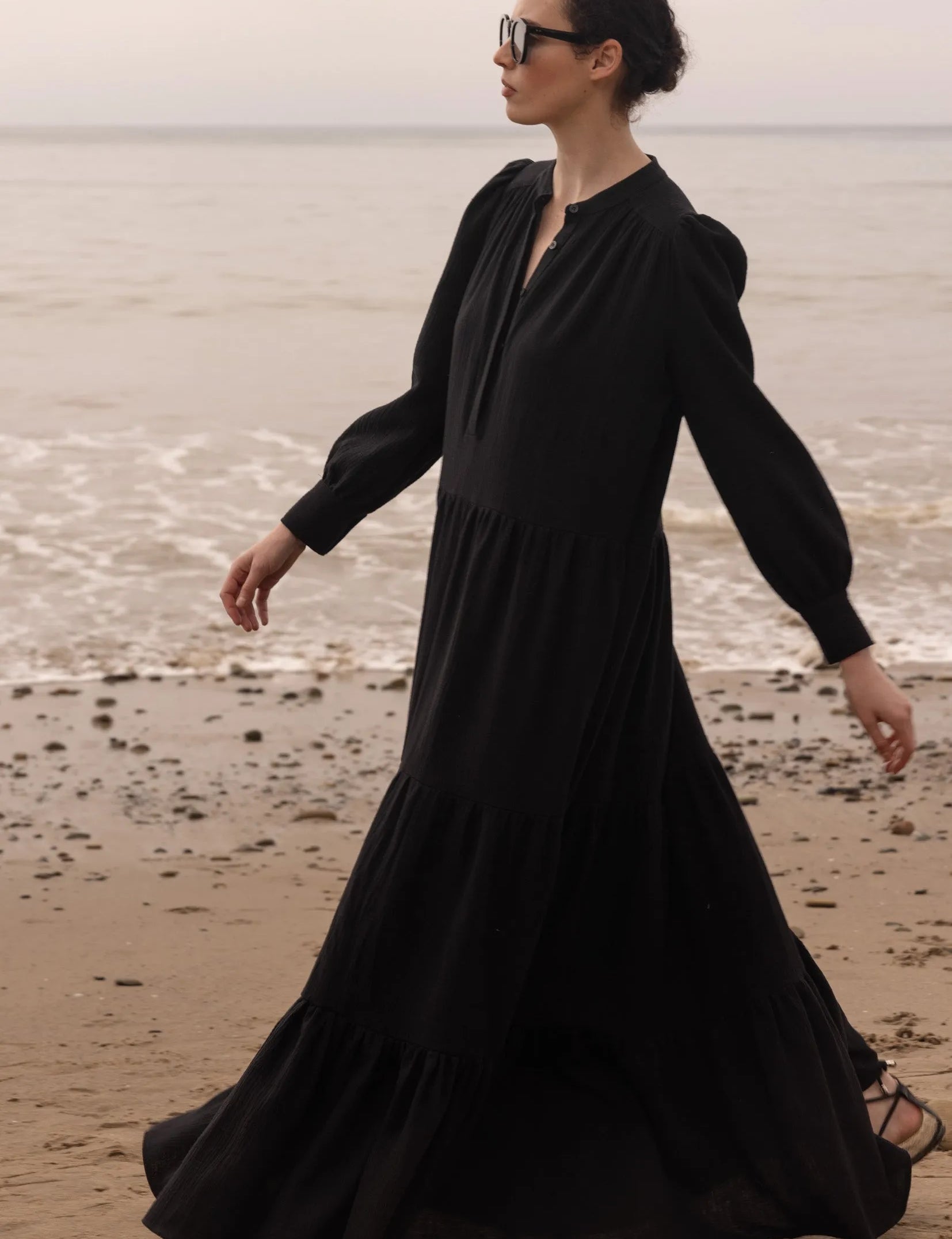 Ibiza Dress - Black Gauze - Heidi Merrick