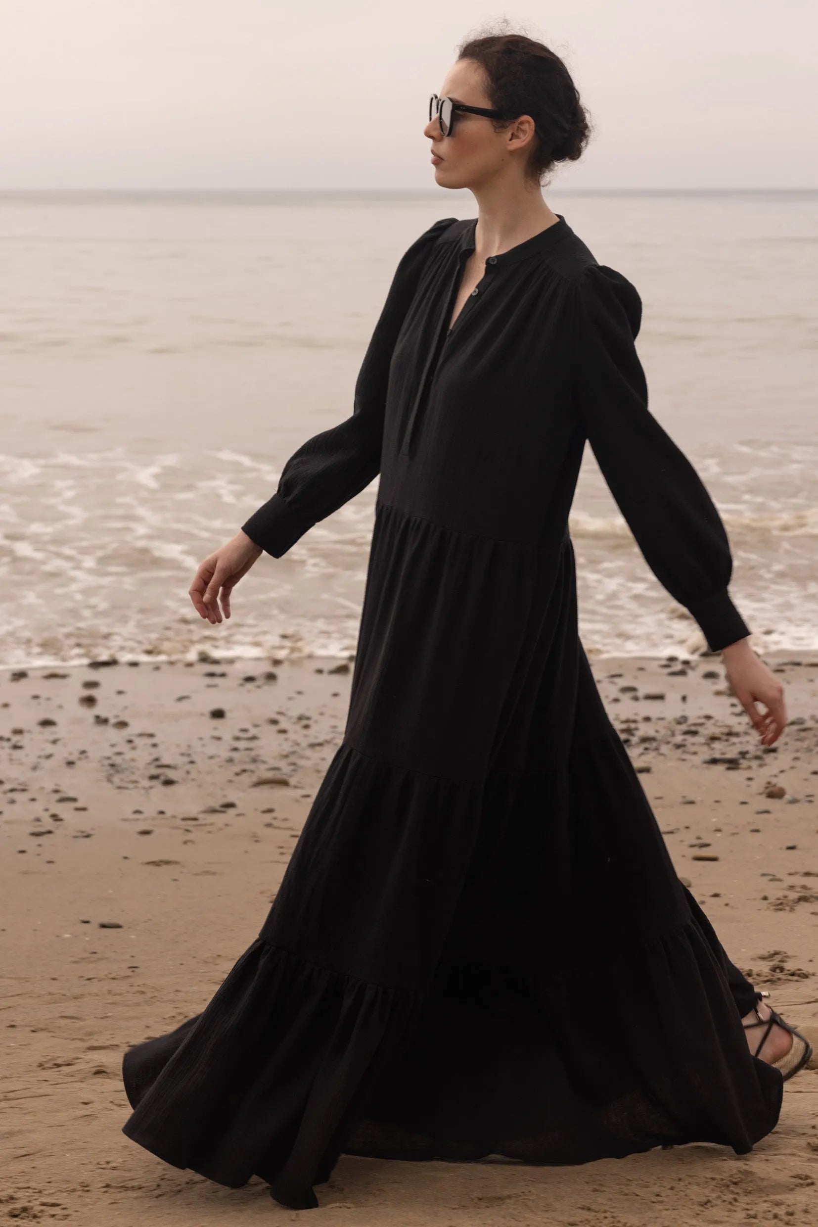 Ibiza Dress - Black Gauze - Heidi Merrick