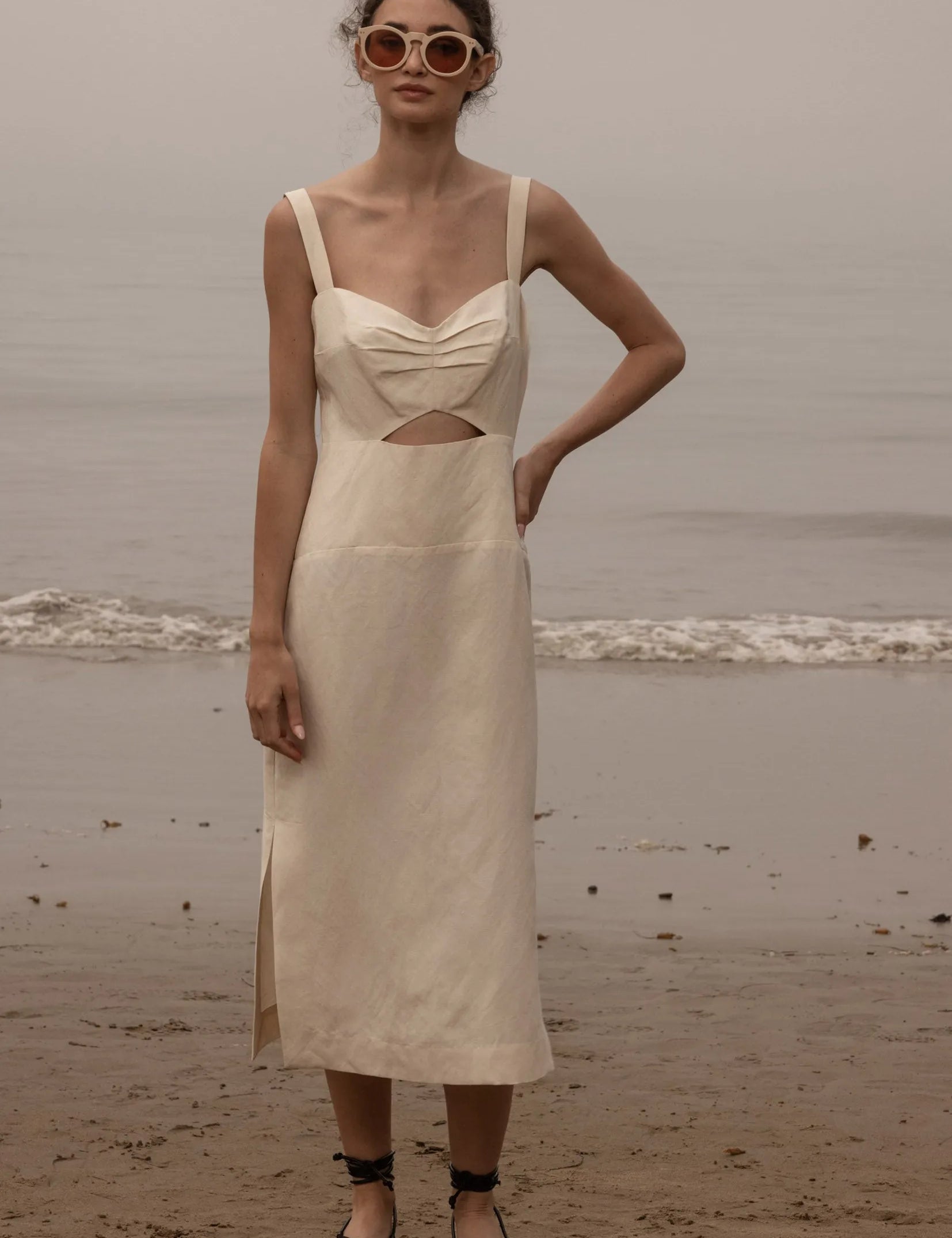 Como Dress - Ivory Silk & Hemp - Heidi Merrick