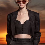 Charlie Top - Black Linen - Heidi Merrick